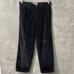 Old Navy Black Corduroy Straight Leg‎ Pants Cuff 32 Casual Classic Outdoor